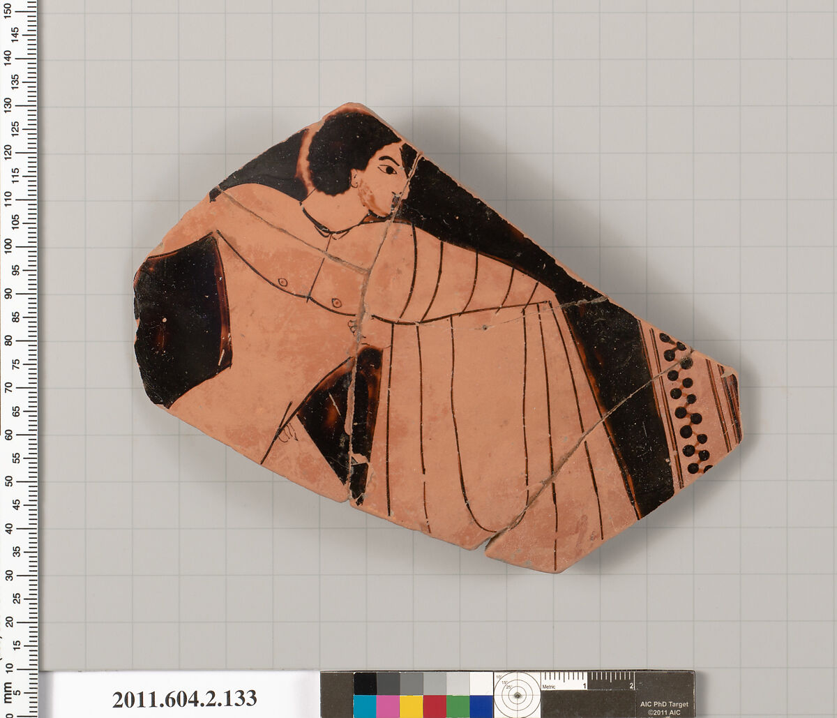 Terracotta fragment of a pelike (jar), Attributed to the Chairippos Painter [DvB], Terracotta, Greek, Attic 
