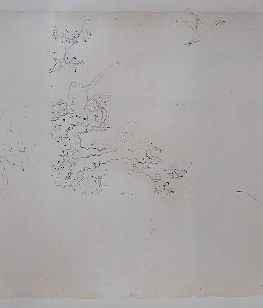 Landscape and Plant Studies, Xie Zhiliu (Chinese, 1910–1997), Drawing; ink on transparent paper, China