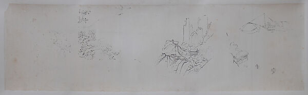 Landscape and Plant Studies, Xie Zhiliu (Chinese, 1910–1997), Drawing; ink on transparent paper, China 