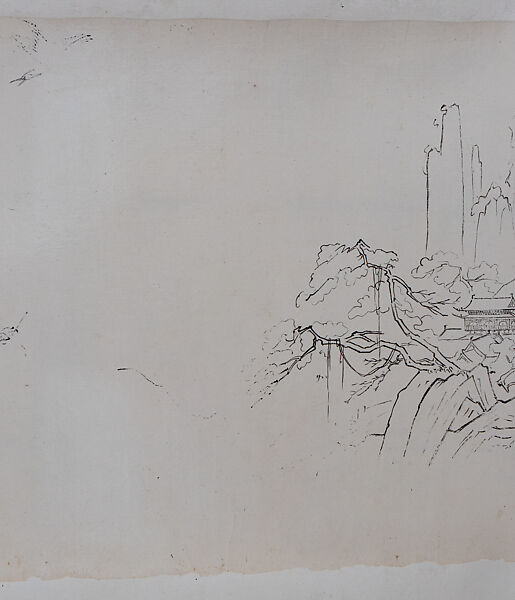 Landscape and Plant Studies, Xie Zhiliu (Chinese, 1910–1997), Drawing; ink on transparent paper, China
