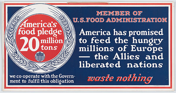America's food pledge, Strobridge Lithographing Company (American), Commercial color lithograph 