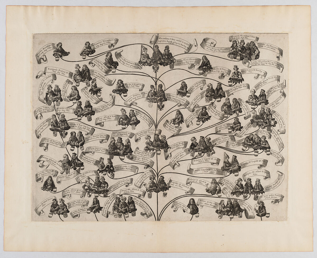 Family Tree of the House of Habsburg, Aegidius Sadeler II (Netherlandish, Antwerp 1568–1629 Prague), Engravings
