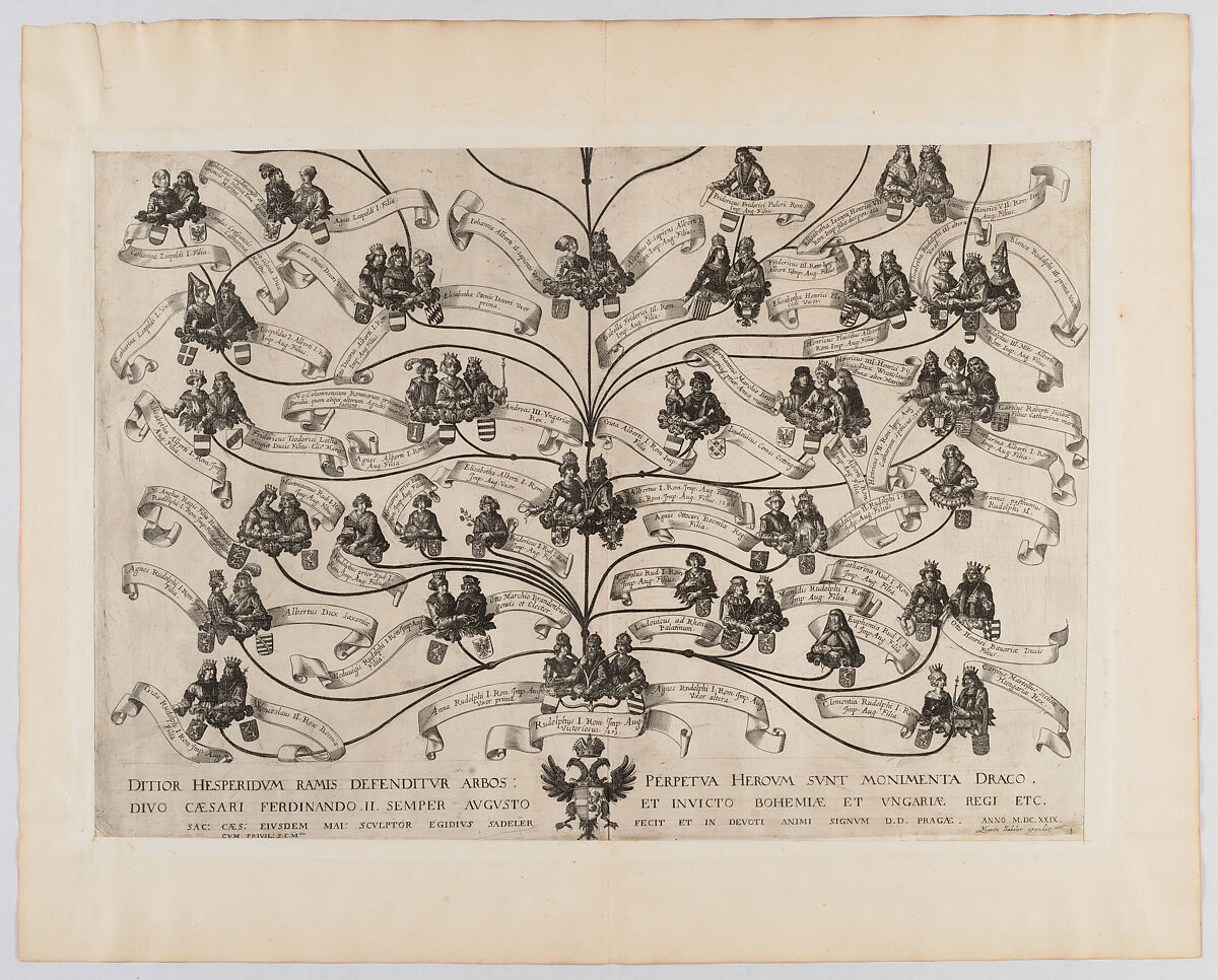 Family Tree of the House of Habsburg, Aegidius Sadeler II (Netherlandish, Antwerp 1568–1629 Prague), Engravings
