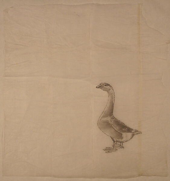 Goose, Xie Zhiliu (Chinese, 1910–1997), Drawing; ink on transparent paper, China 