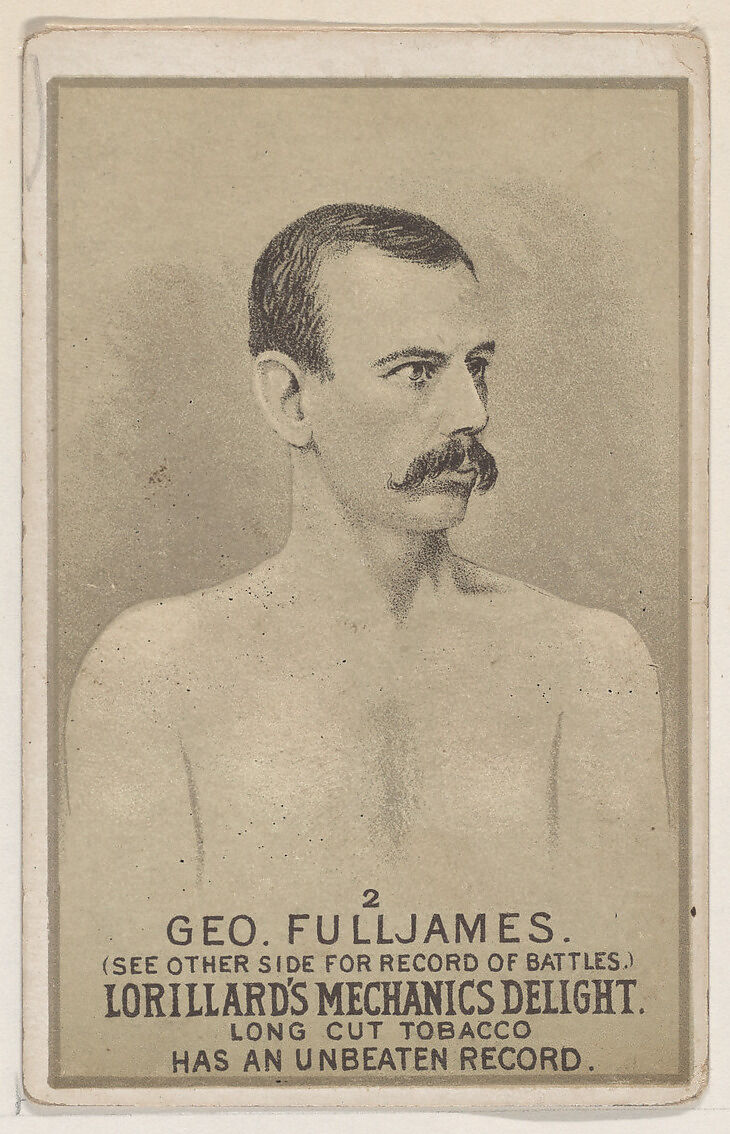 Card 2, George Fulljames, from the Prizefighters series (N269) issued by P. Lorillard Company to promote Mechanics Delight Long Cut Tobacco, Issued by P. Lorillard Company (American), Commercial color lithograph 