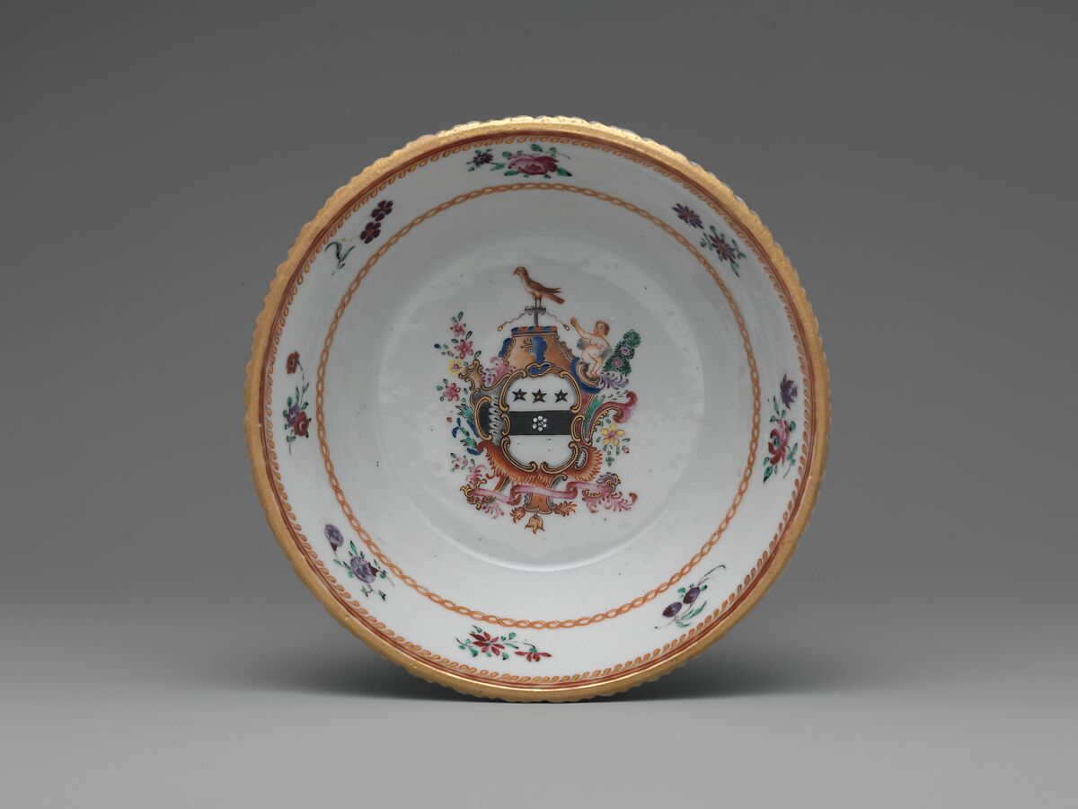 Saucer, Porcelain, Chinese, for American market 