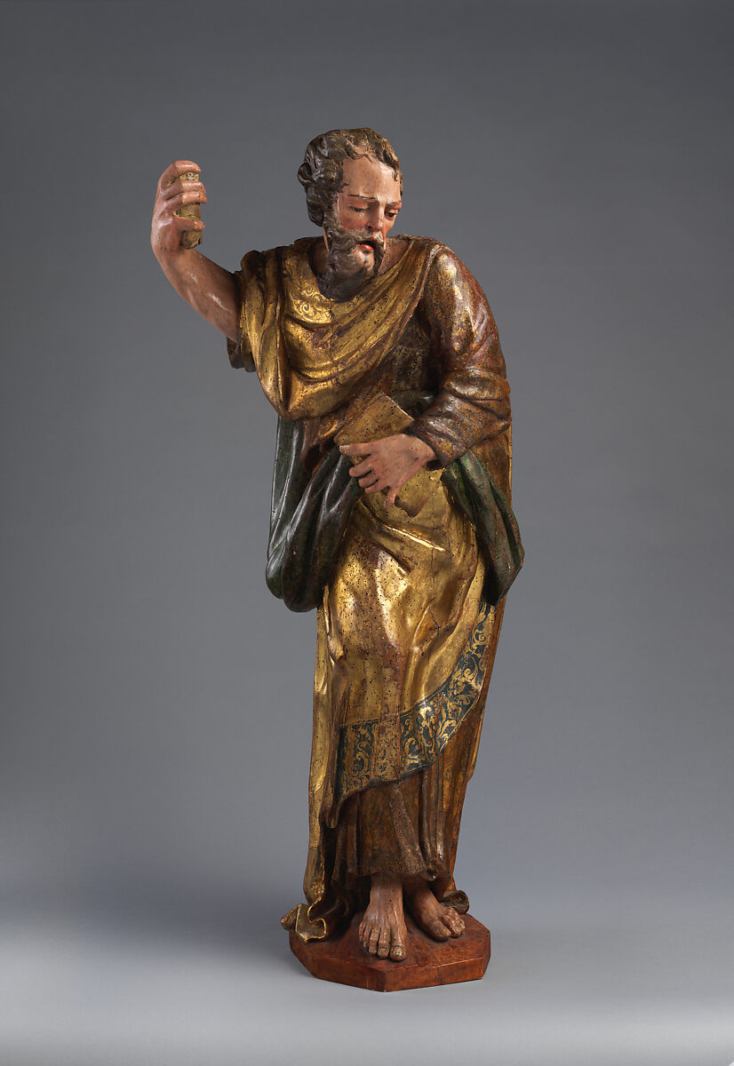 Apostle or Saint, Alonso Berruguete (Spanish, Parades de Nava (Palencia) ca. 1488–1561 Toledo), Polychrome and gilt walnut, Spanish, Valladolid