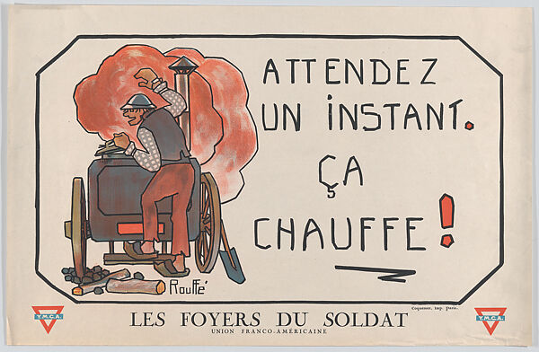 Attendez un instant ça chauffe!, Rouffé (French), Commercial color lithograph 