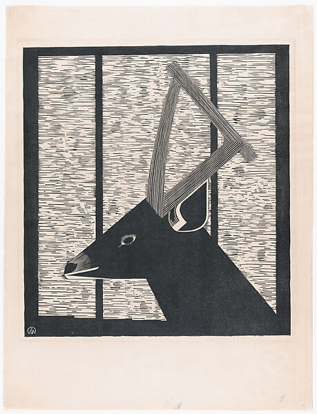 Sambar Deer (Aristoteles Hert), Samuel Jessurun de Mesquita (Dutch, Amsterdam 1868–1944 Auschwitz), Woodcut 