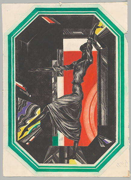 Jewels/Theme II, Eldzier Cortor (American, Richmond, Virginia 1916–2015 Seaford, New York), Mezzotint with etching in black and color aquatint with etching