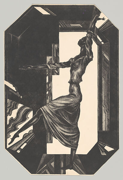 Jewels/Theme III, Eldzier Cortor (American, Richmond, Virginia 1916–2015 Seaford, New York), Mezzotint with etching in black and color aquatint with etching