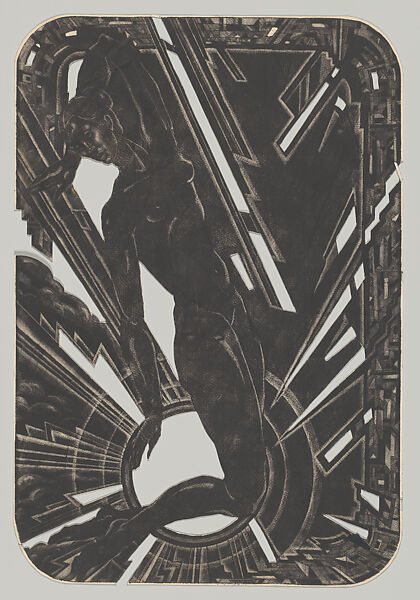 Jewels/Theme III, Eldzier Cortor (American, Richmond, Virginia 1916–2015 Seaford, New York), Mezzotint with etching in black and color aquatint with etching