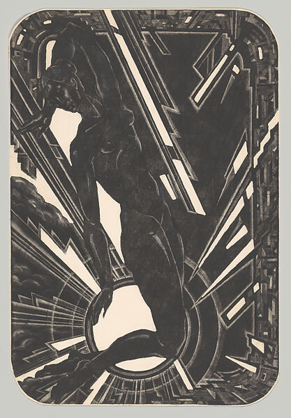 Jewels/Theme III, Eldzier Cortor (American, Richmond, Virginia 1916–2015 Seaford, New York), Mezzotint with etching in black and color aquatint with etching