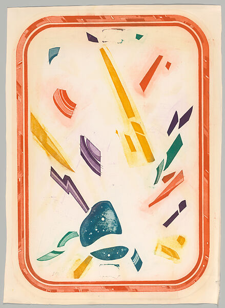 Jewels/Theme III, Eldzier Cortor (American, Richmond, Virginia 1916–2015 Seaford, New York), Mezzotint with etching in black and color aquatint with etching