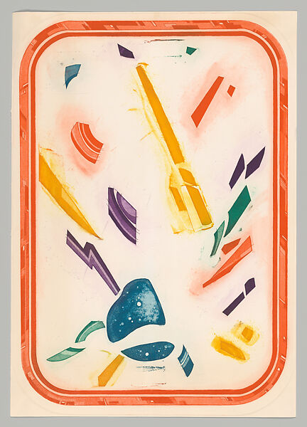 Jewels/Theme III, Eldzier Cortor (American, Richmond, Virginia 1916–2015 Seaford, New York), Mezzotint with etching in black and color aquatint with etching