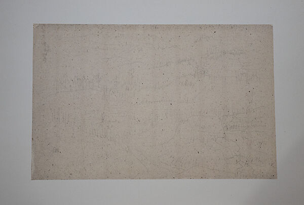 Landscape Sketches and Tree, Xie Zhiliu (Chinese, 1910–1997), Drawing; four sheets adhered together; pencil on paper, China