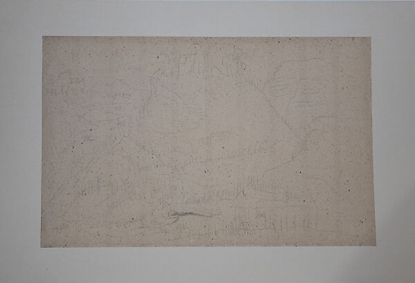 Landscape Sketches and Tree, Xie Zhiliu (Chinese, 1910–1997), Drawing; four sheets adhered together; pencil on paper, China