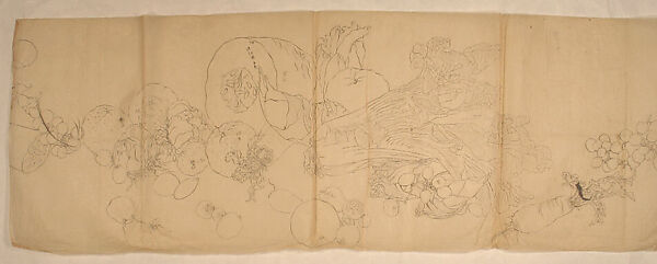 Various Vegetables, Xie Zhiliu (Chinese, 1910–1997), Drawing; ink on tracing paper, China 