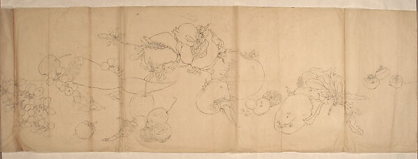 Various Vegetables, Xie Zhiliu (Chinese, 1910–1997), Drawing; ink on tracing paper, China