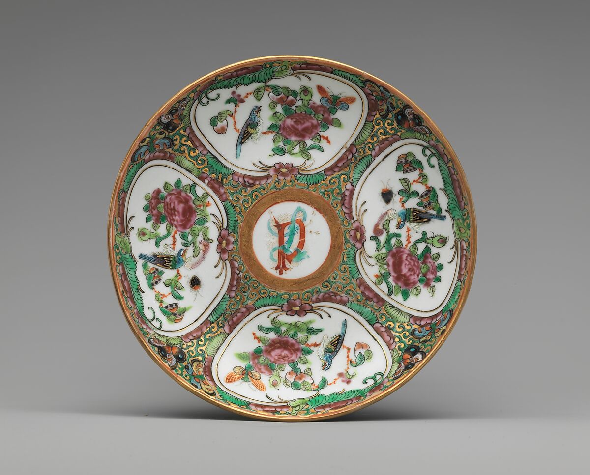 Saucer, Porcelain, Chinese, for American market 