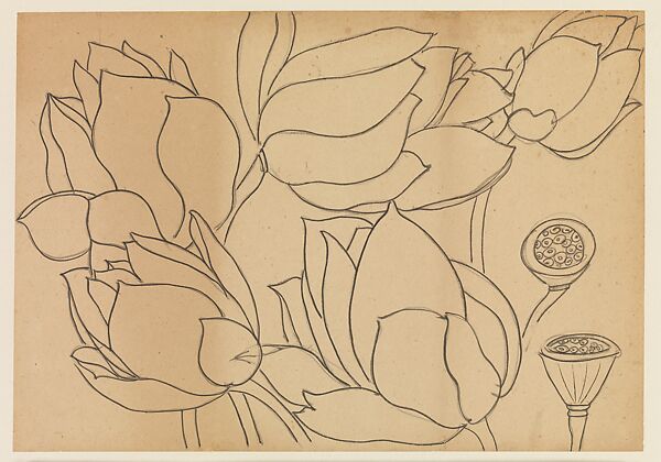 Lotus Studies, Xie Zhiliu (Chinese, 1910–1997), Drawings from a set of eighteen sheets; pencil and ink on paper, China