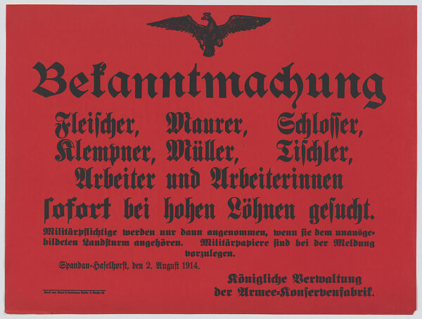 Bekanntmachung, Anonymous, Commercial lithograph 