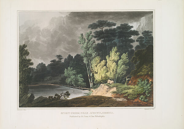 Spirit Creek, Augusta, Georgia, from Picturesque Views of American Scenery, John Hill (American (born England), London 1770–1850 Clarksville, New York), Aquatint, hand-colored, American 