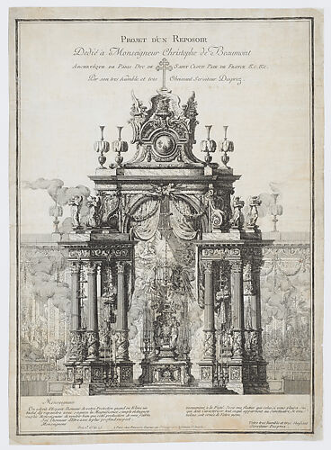 Design for the Decoration of the Altar to be erected during the Holy Week, Dedicated to Monseigneur Christophe de Beaumont, Archbishop of Paris