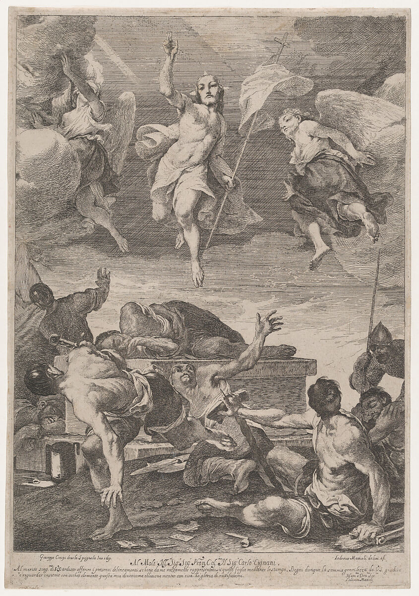 The Resurrection of Christ, Lodovico Mattioli (Italian, Crevalcore 1662–1747 Bologna), Etching 