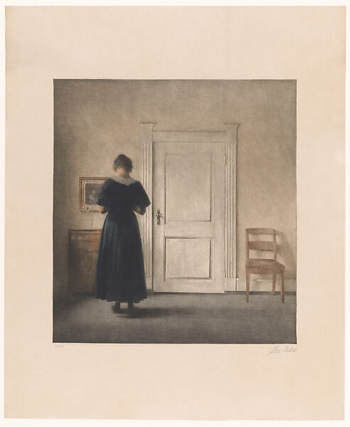 Interior, Peter Ilsted (Danish, Sakskøbing 1861–1933 Copenhagen), Color mezzotint 