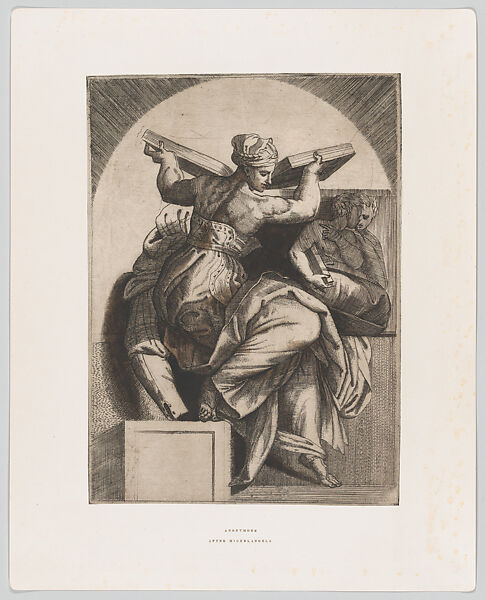 The Libyan Sibyl, Anonymous, Italian, Engraving, proof impression (?) with areas of shading indicated by brown wash 
