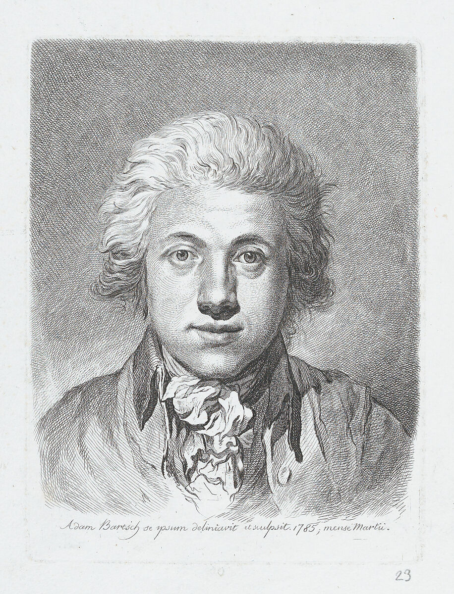 Self-Portrait, Adam von Bartsch (Austrian, Vienna 1757–1821 Vienna), Etching and engraving; sixth state of six (Rieger)