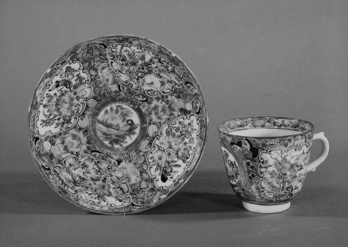 Saucer, Porcelain, Chinese, for American market 