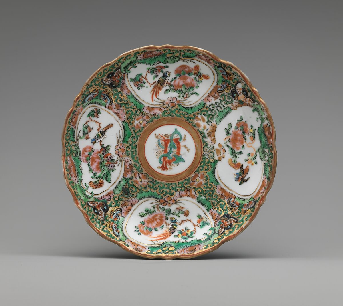 Saucer, Porcelain, Chinese, for American market 