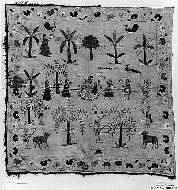 Cover (Rumal), Cotton and silk, India (Himachal Pradesh, Chamba) 