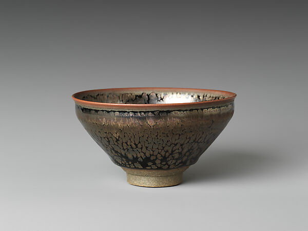 Tea Bowl with “Oil-Spot” Decoration, Kamada Kōji (Japanese, born 1948), Stoneware with iron-oxide glazes, Japan 