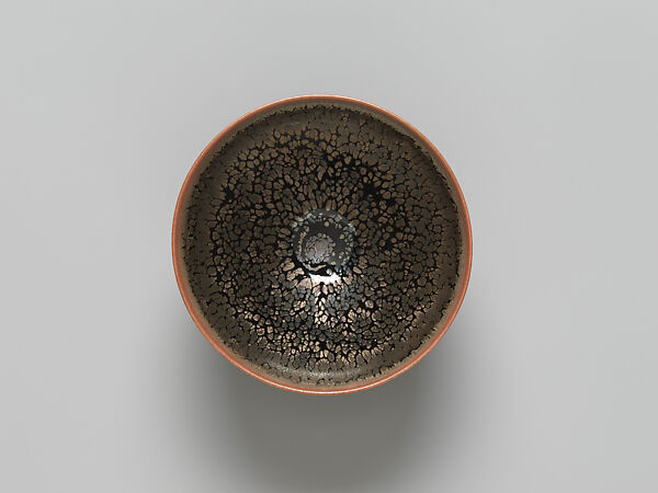 Tea Bowl with “Oil-Spot” Decoration, Kamada Kōji (Japanese, born 1948), Stoneware with iron-oxide glazes, Japan