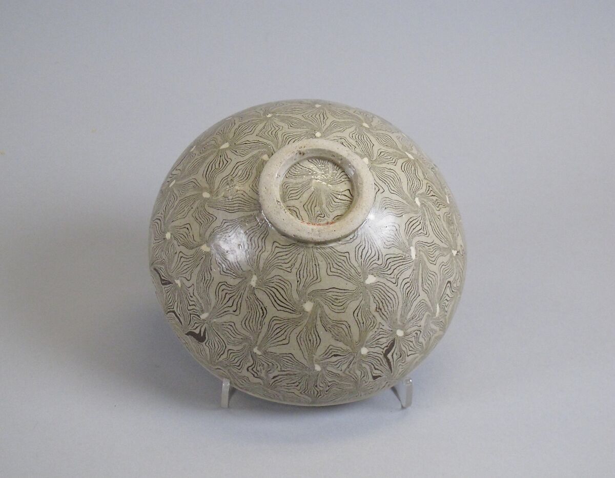 Tea Bowl with Marbleized Veneer, Earthenware with glaze (Cizhou ware), China