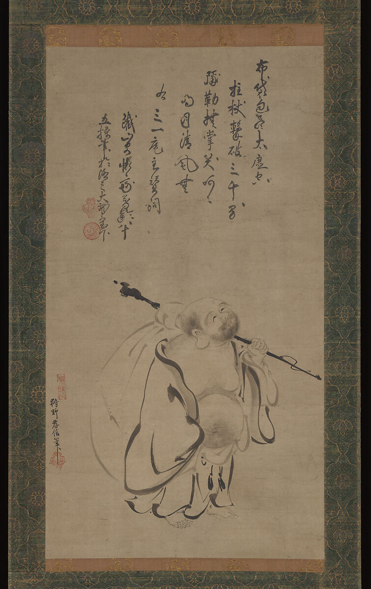 Hotei, Kano Takanobu  Japanese, Hanging scroll; ink and color on paper, Japan