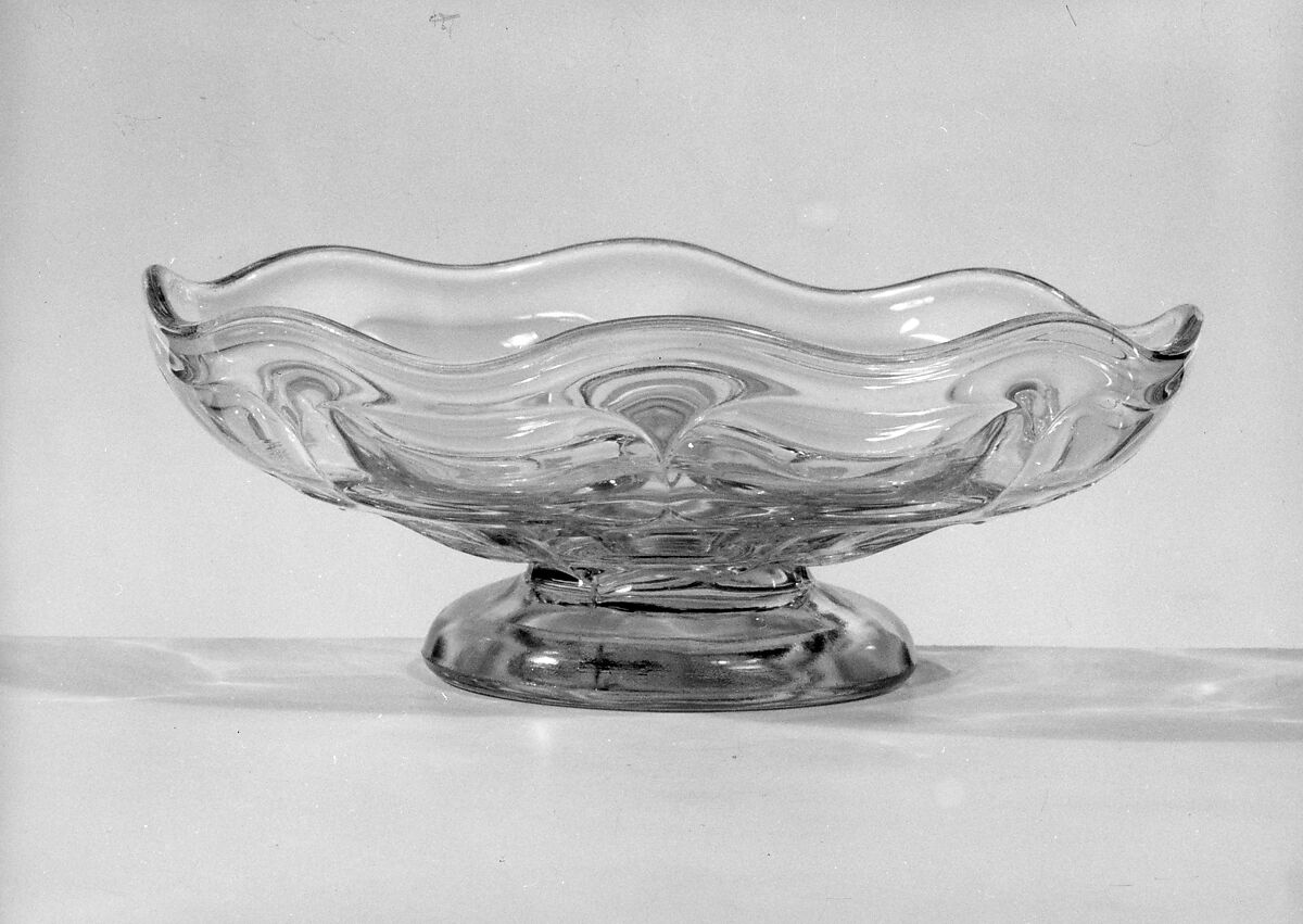 Footed Bowl, Pressed glass, American 