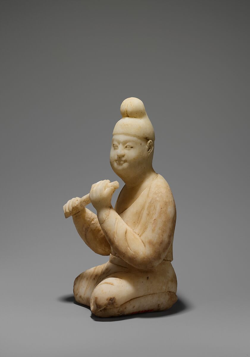Seated Musician, White marble, China 