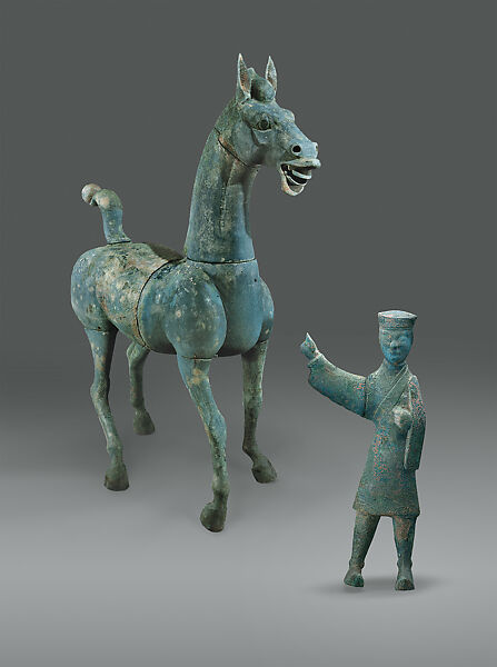 Horse and Groom, Bronze, China 