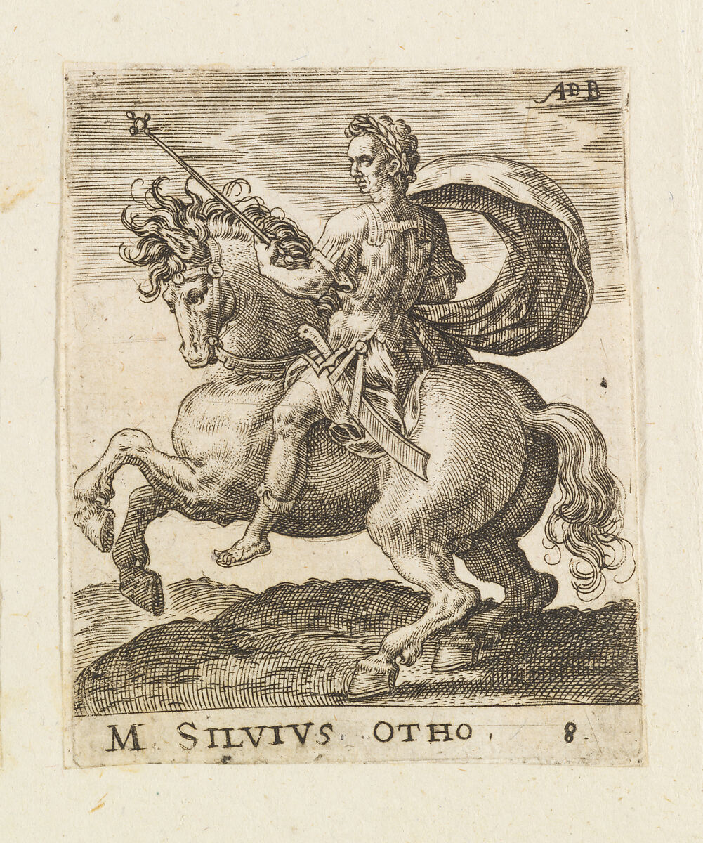 M. Silvius Otho, from "Twelve Caesars on Horseback", Abraham de Bruyn (Flemish, Antwerp 1540–1587 Cologne (?)), Engraving 