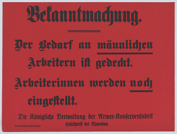 Bekanntmachung, Anonymous, Commercial lithograph 