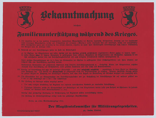 Bekanntmachung, Anonymous, Commercial lithograph 