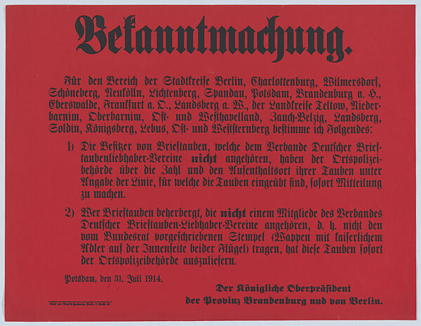 Bekanntmachung, Anonymous, Commercial lithograph 