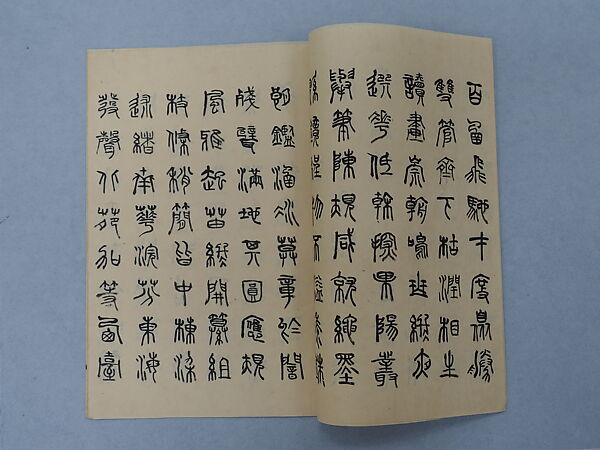 Excerpts from Wanjulu in Seal Script, Xie Zhiliu (Chinese, 1910–1997), Booklet; ink on paper, China