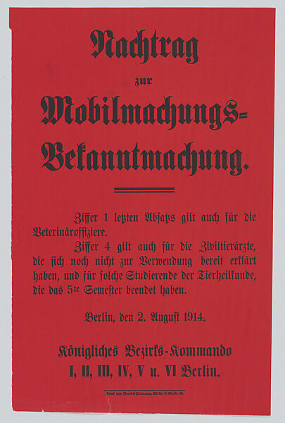 Bekanntmachung, Anonymous, Commercial lithograph 