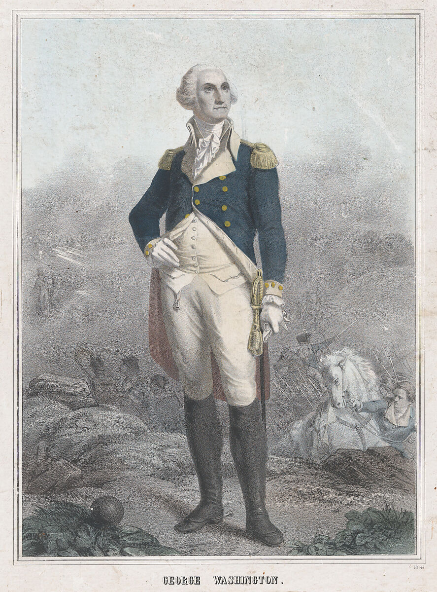 George Washington, (?) Anonymous, French, 19th century, Hand-colored lithograph 