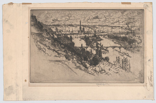 Rouen, from Bon Secours, Joseph Pennell (American, Philadelphia, Pennsylvania 1857–1926 New York), Etching and drypoint 